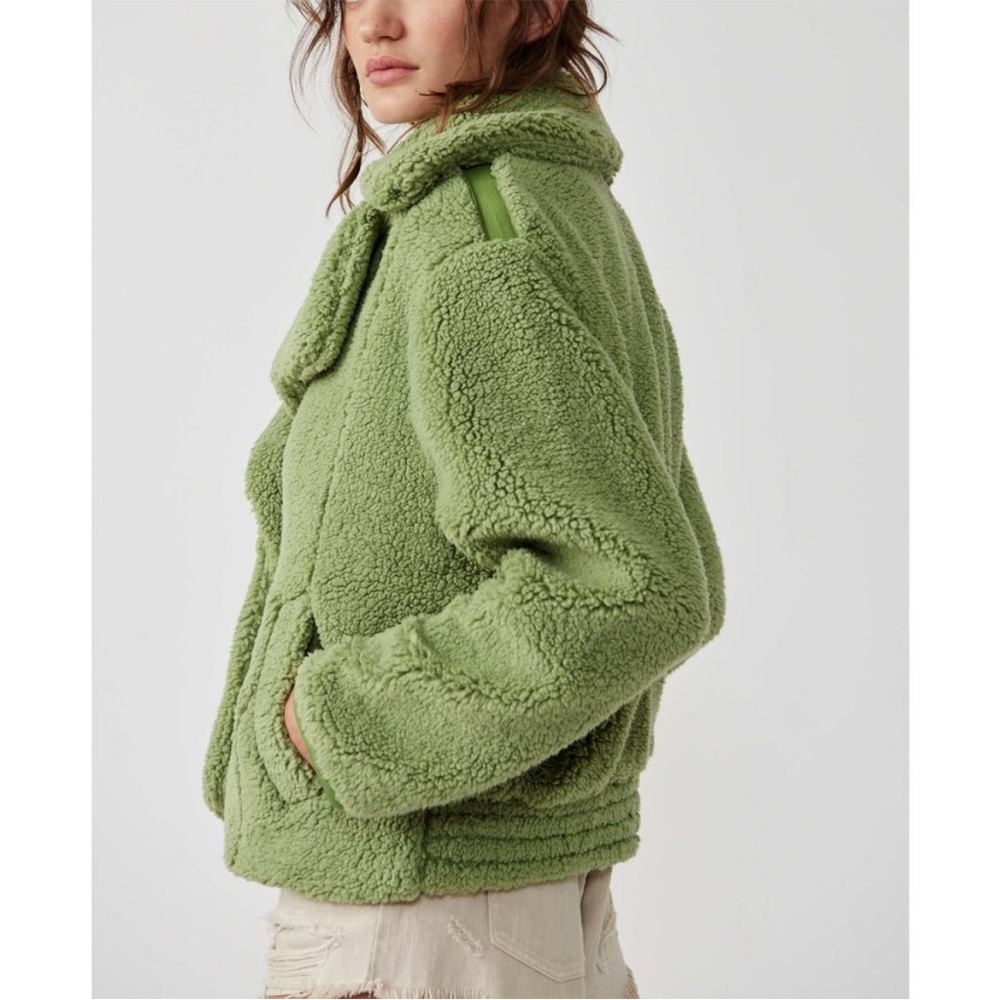 Free People Joplin Cosy Jacket In Sweet Pistachio - Picture 2 of 13